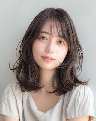 フェミニンでシックなセミロング