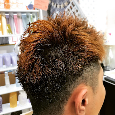 オレンジ×ツーブロ