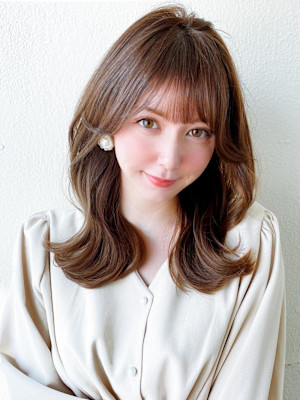 30代/40代/小顔ヘア/前髪/こなれミディ