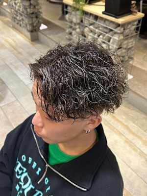 メッシュキャップハイライト×パーマ