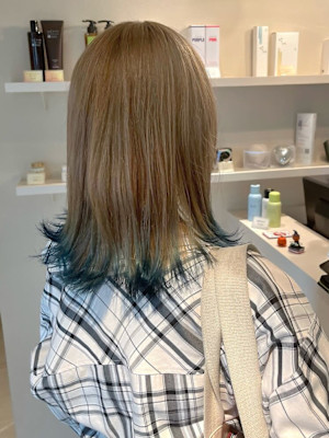 ミルクティー×裾カラー