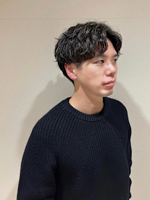 センターパート　×　パーマスタイル