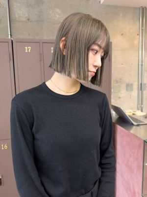 ブリーチを使ったオリーブカラー