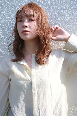 オレンジカラー　抜け感　イルミナカラー