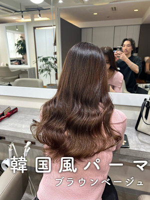 ツヤ感韓国風パーマ/コテ巻き風パーマ/デジタルパーマ