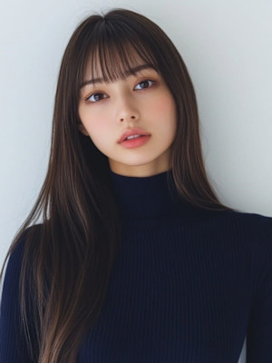 ストレート　アッシュブラウン　髪質改善　ロング　20代30代