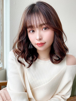 30代/40代/小顔ヘア/前髪/こなれミディ