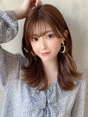 30代/40代/小顔ヘア/前髪/こなれミディ