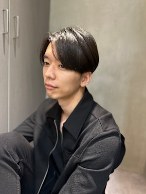 【吉田智哉】メンズパーマ、メンズセンターパート、7:3パート