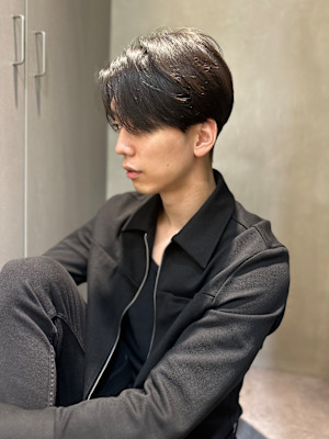 【吉田智哉】メンズパーマ、メンズセンターパート、7:3パート