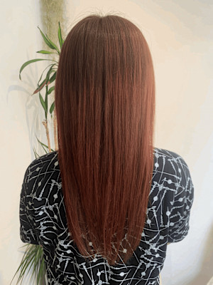 大人かわいいデザインカラー オレンジ/髪質改善Tr