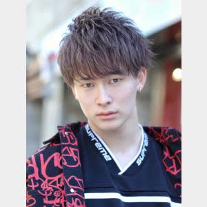 アシメ マッシュ メンズヘア東感アッシュカラー上通