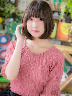 ツヤ感フェミニン＊大人ボブ　グレージュカラー