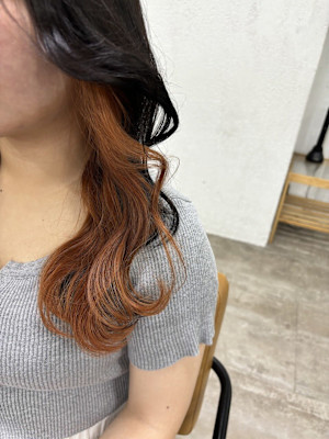 インナーカラー/オレンジカラー/池袋/派手髪