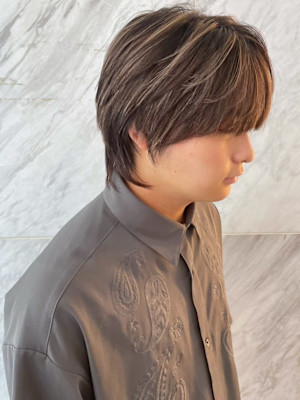 ウルフレイヤー　ハイライトカラー　ミルクティーベージュ