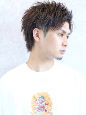 爽やか　短髪　アップバング　束感　簡単　ウルフ　ツーブロック