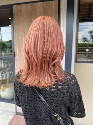 ブリーチ無しピンクベージュ