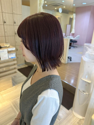 【落合彩香】＊グレープカラー＊(ブリーチなしのWカラー)