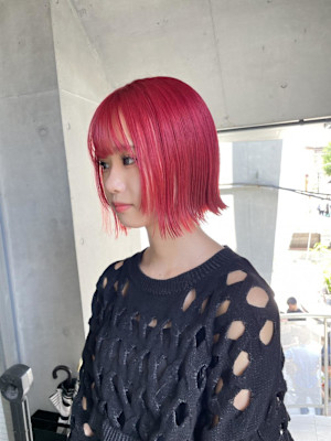 レッドカラー/顔まわりレイヤー/ハイトーン/ブリーチ