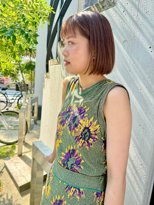 【福岡天神赤坂】20代30代/内巻きボブ/オレンジカラー