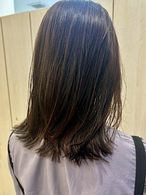 切りっぱなし/艶ブラウンカラー/外ハネ