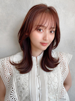 30代/40代/小顔ヘア/前髪/こなれミディ