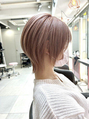 10代20代30代/ホワイトピンクとの相性◎ショートウルフ