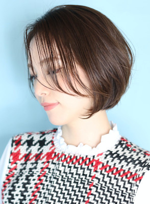 40代50代小顔前髪イメチェンアンブレラカラーショート