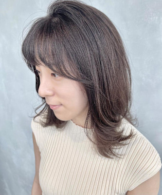 透明感アッシュグレージュ/ダブルカラー/ブリーチ