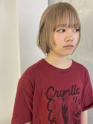 Layer bob/sheer beige_下北沢