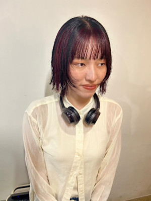 ボルドーとブラックのアンブレラカラー