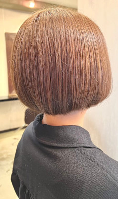 【丸みボブ・ ショートボブ】ミニボブのカラーアレンジ（30代