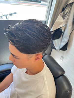 73ツーブロック×アイロンパーマ