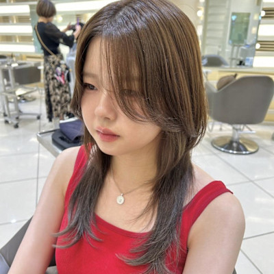 ＊ロングレイヤー×オリーブグレージュ