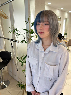 ツートン裾カラー