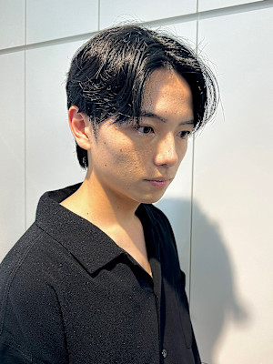 【吉田智哉】メンズパーマ、メンズセンターパート、7:3パート