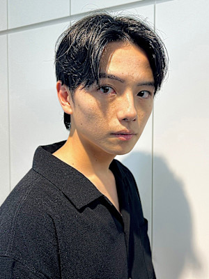 【吉田智哉】メンズパーマ、メンズセンターパート、7:3パート