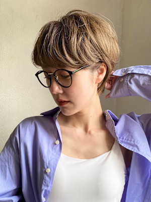 ショート/マッシュショート/ニュアンスパーマ/ハイトーン[原