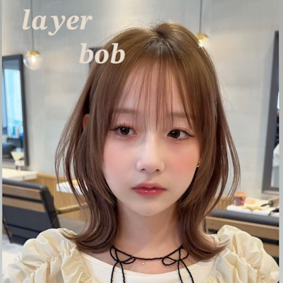 韓国ボブ　レイヤーボブ　タッセルボブ　タンバルモリ　