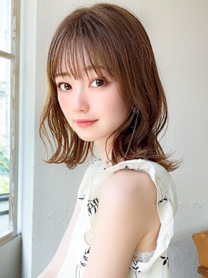 30代/40代/小顔ヘア/前髪/こなれミディ