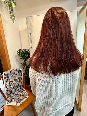 大人レイヤー×ブリーチなしオレンジカラー