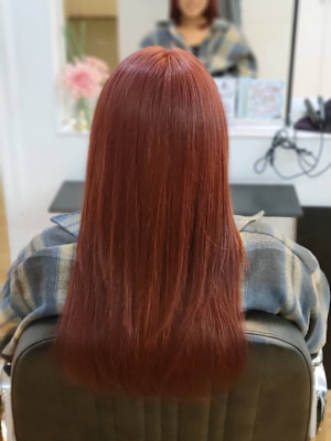 チェリーピンク　ロング/20代/30代