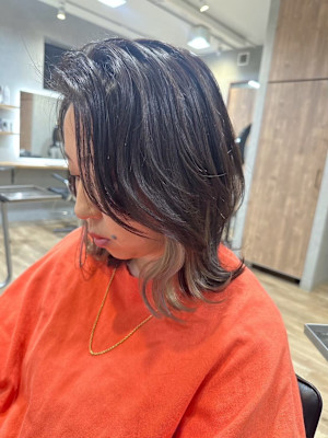 インナーカラー/ブリーチ有/ブリーチ無/透明感/グレージュ