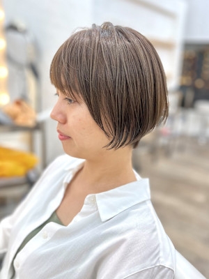 ドライヤーだけでまとまる小顔ショートボブ☆
