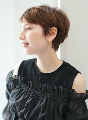 40代50代小顔前髪イメチェンアンブレラカラーショート
