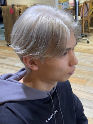 メンズカット/初ブリーチ/ダブルカラー韓国ヘアハイトーン