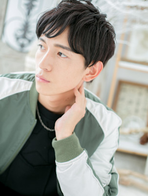 重めカーリー◎ニュアンスマッシュショート　オリーブグレージュ