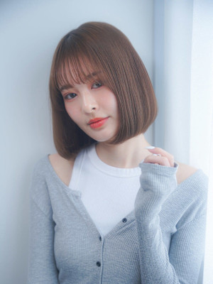 91デザインカラーレイヤーボブヘア秋冬オリーブベージュ