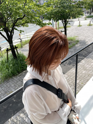 外ハネボブ×オレンジブラウン