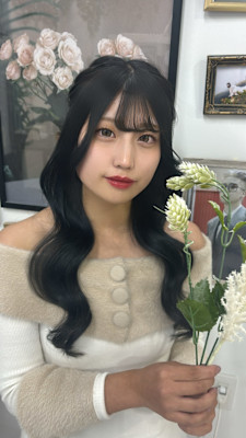 韓国風ハーフアップ